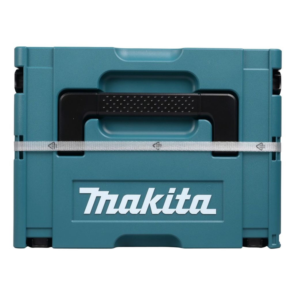 MAKITA Konesarja LXT. Kuvassa tuotteen Makpac -laukku ylhäältäpäin.