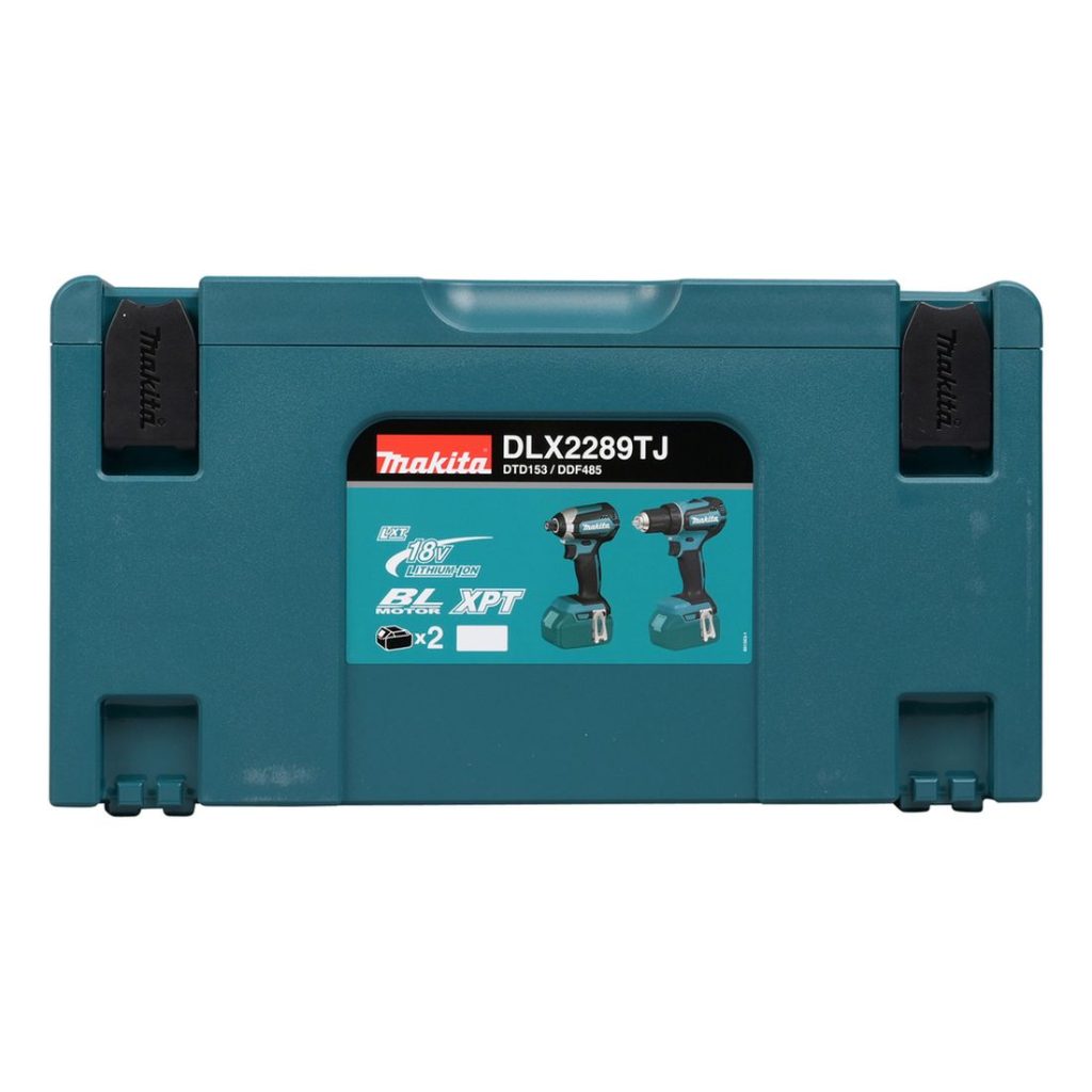 MAKITA Konesarja LXT. Kuvassa tuotteen Makpac -salkku edestäpäin.