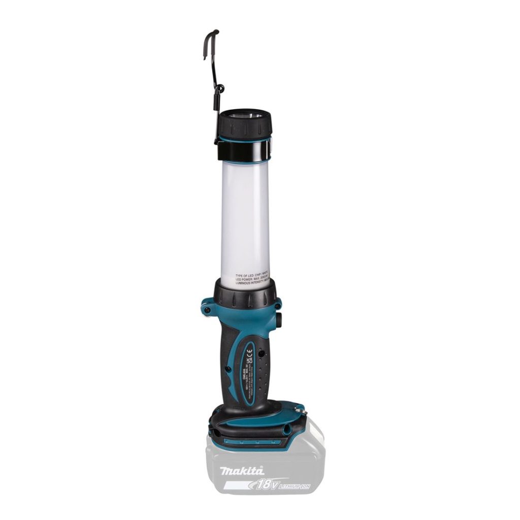 MAKITA LED-valaisin LXT. Kuvassa LED-valaisin LXT vasemmalta sivustapäin.