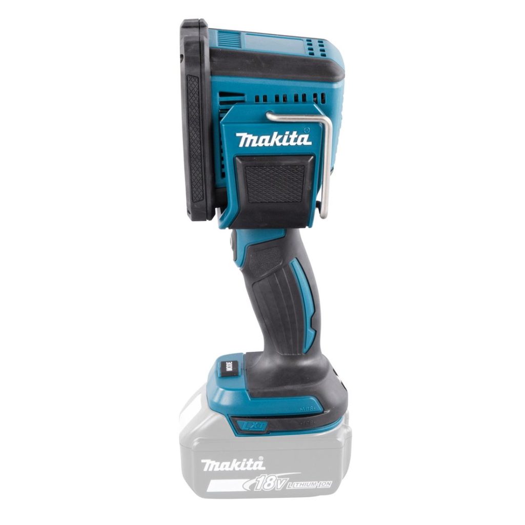 MAKITA LED-valaisin LXT. Kuvassa LED-valaisin LXT vasemmalta sivustapäin.