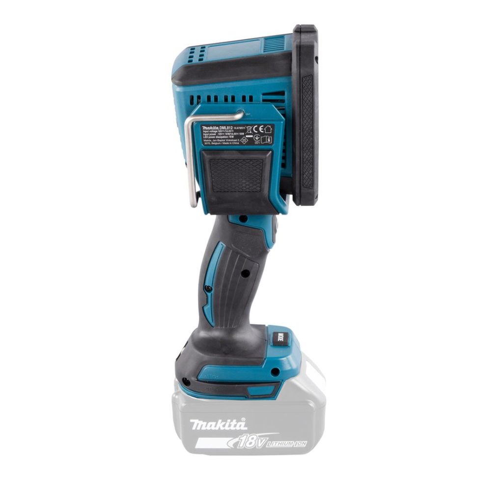 MAKITA LED-valaisin LXT. Kuvassa LED-valaisin LXT oikealta sivustapäin.