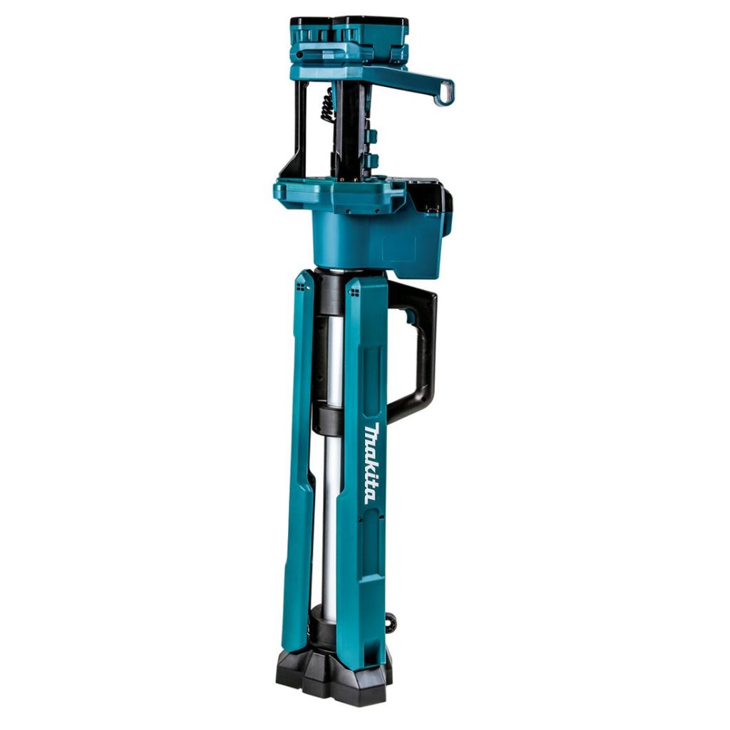 MAKITA Tornivalaisin LXT. Kuvassa Tornivalaisin LXT kuljetusasennossa.