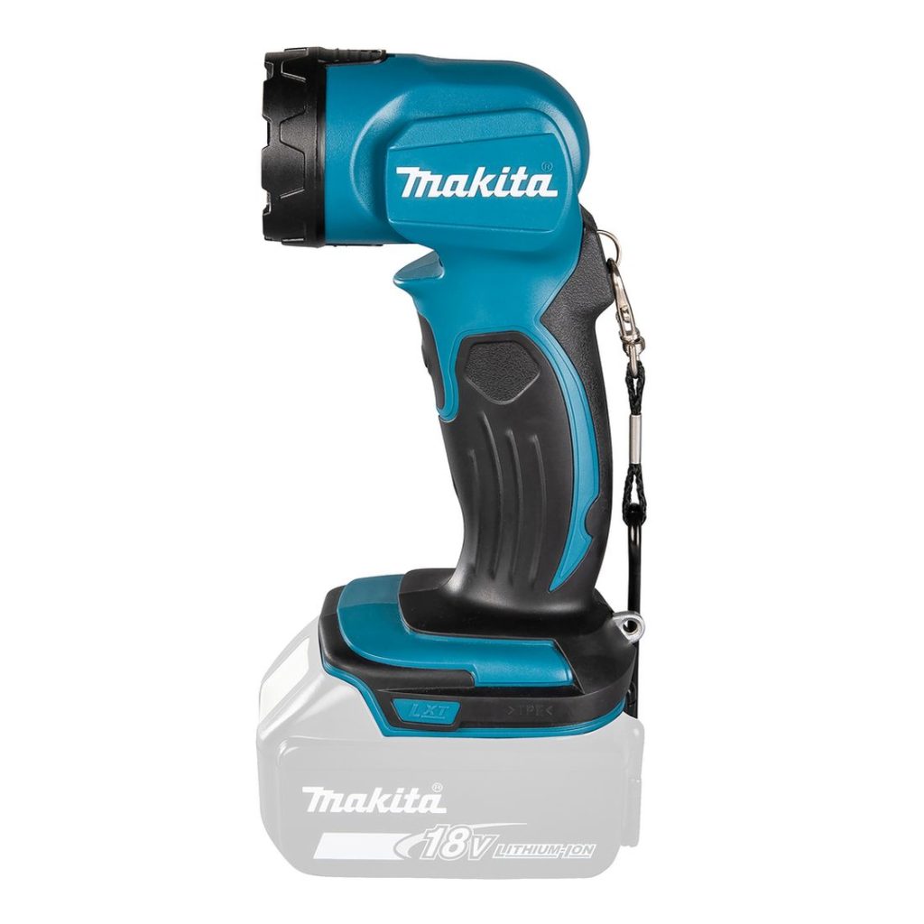 MAKITA LED-valaisin LXT. Kuvassa LED-valaisin LXT vasemmalta sivustapäin.