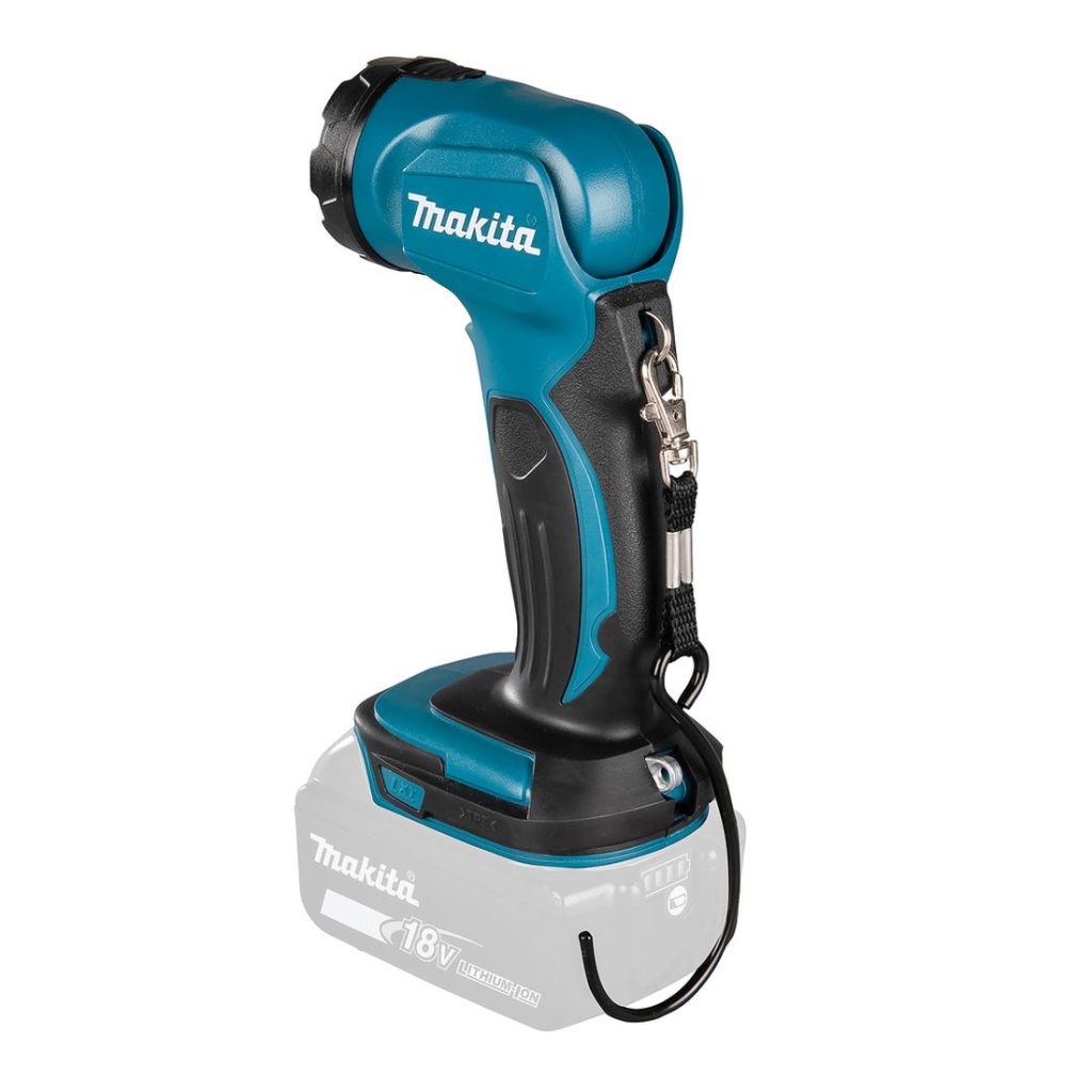 MAKITA LED-valaisin LXT. Kuvassa LED-valaisin LXT vasemmalta takayläviistosta.