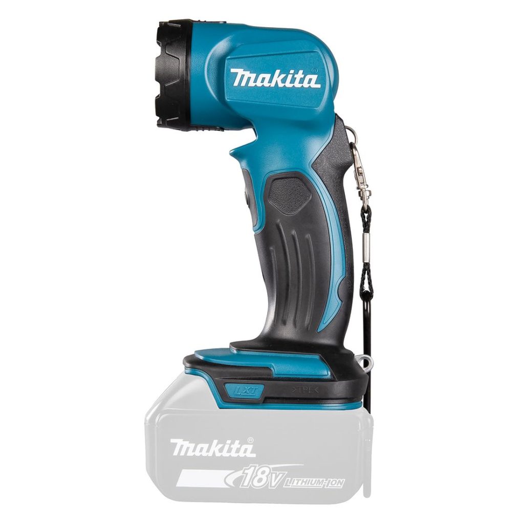 MAKITA LED-valaisin LXT. Kuvassa LED-valaisin LXT vasemmalta sivustapäin.