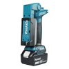 MAKITA LED-valaisin LXT. Kuvassa LED-valaisin LXT oikealta etuviistosta, taittuva valaisinpää taitettuna alaspäin.