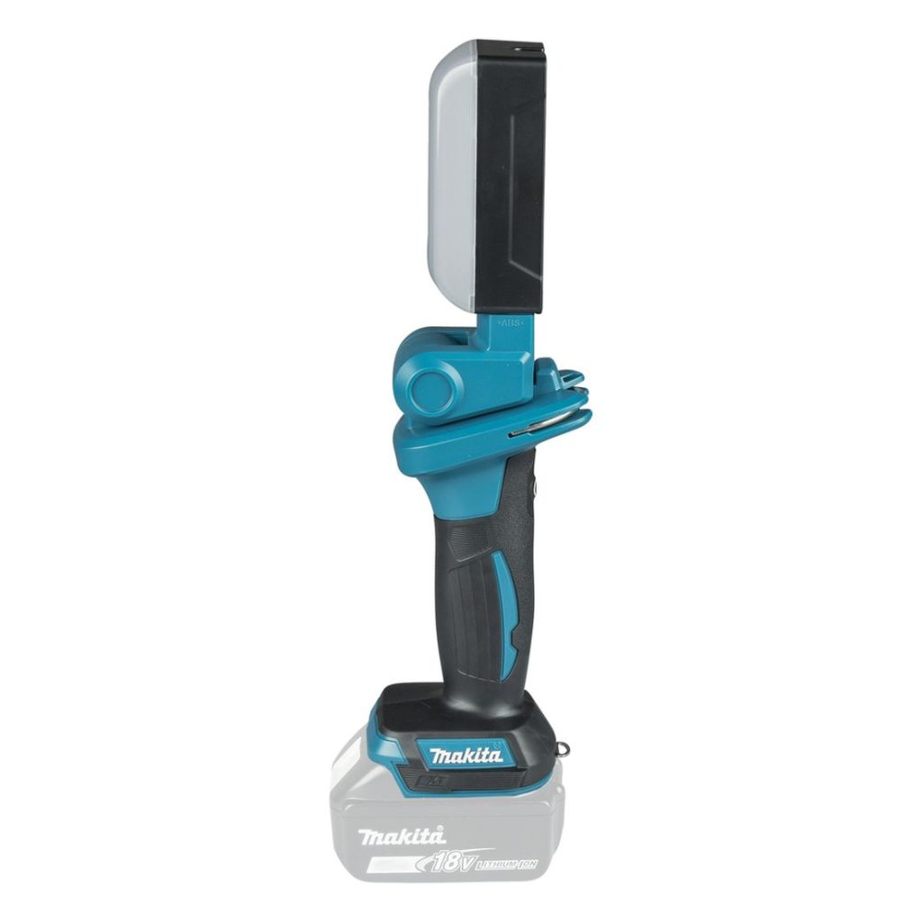 MAKITA LED-valaisin LXT. Kuvassa LED-valaisin LXT vasemmalta sivustapäin.