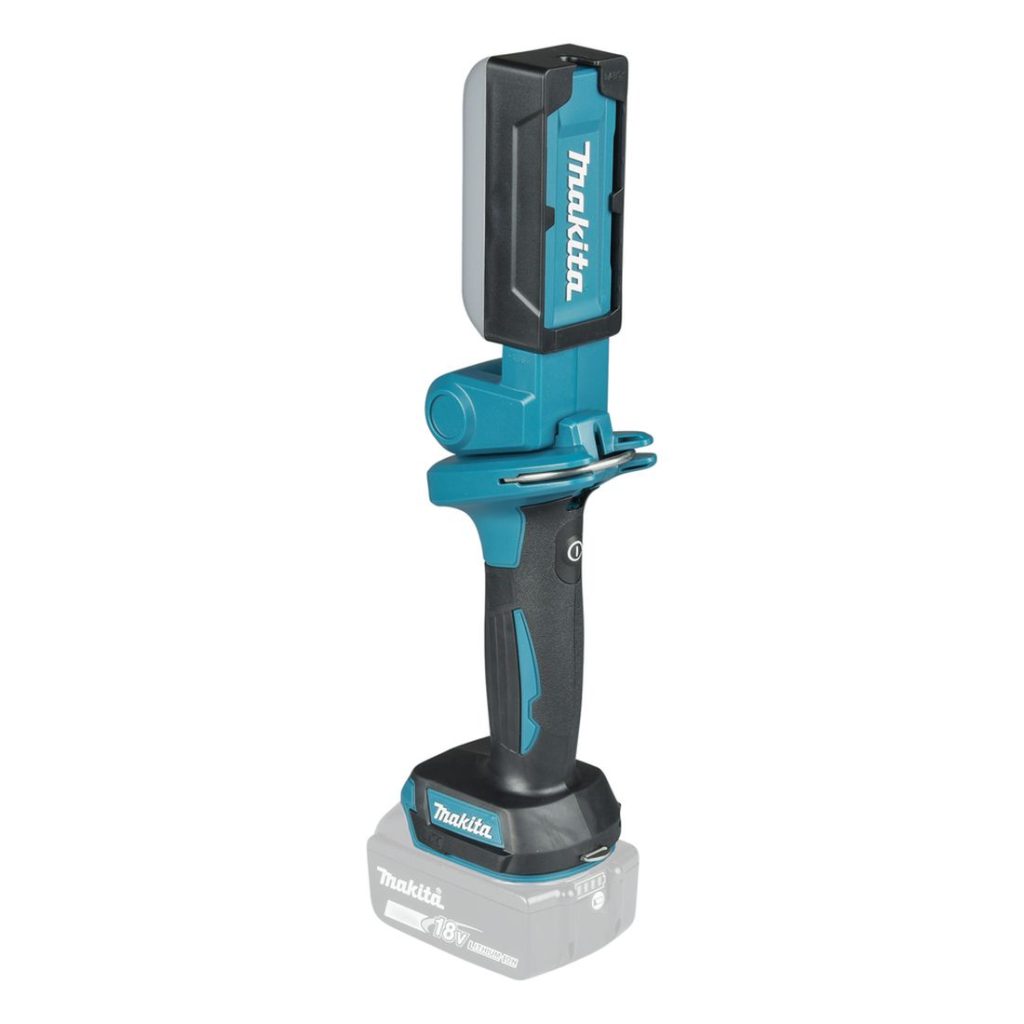 MAKITA LED-valaisin LXT. Kuvassa LED-valaisin LXT vasemmalta takayläviistosta.