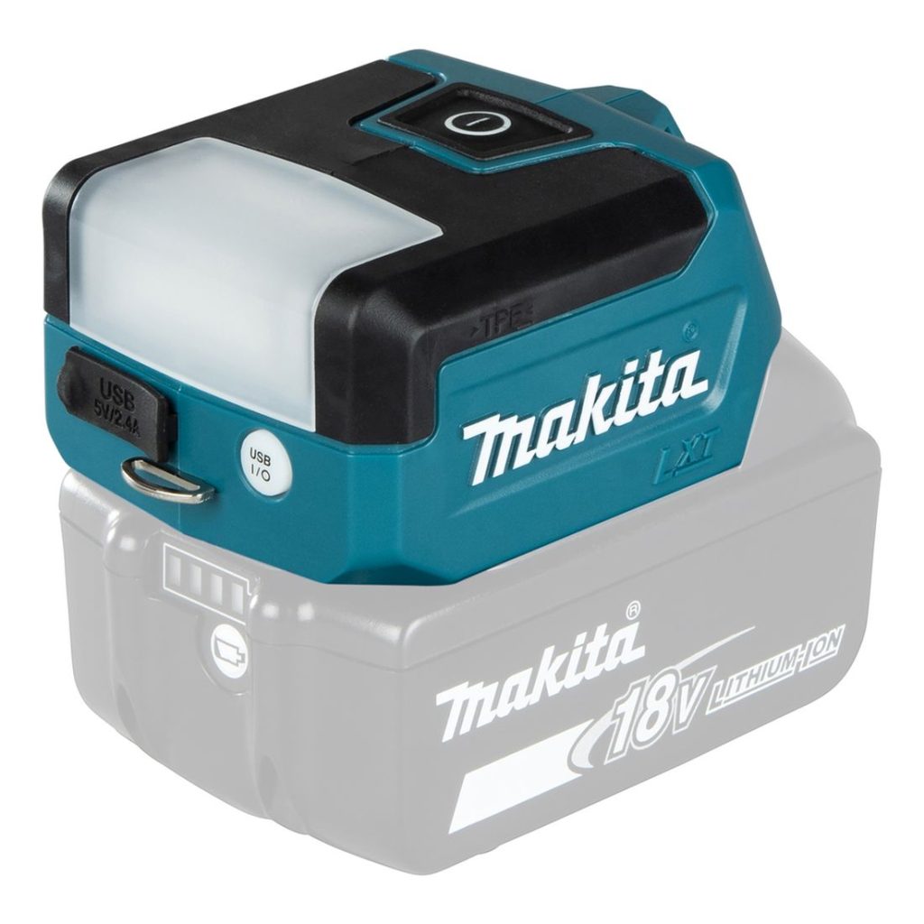 MAKITA LED-valaisin LXT. Kuvassa LED-valaisin LXT oikealta etuyläviistosta.