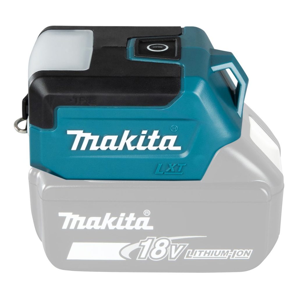 MAKITA LED-valaisin LXT. Kuvassa LED-valaisin LXT vasemmalta sivustapäin.