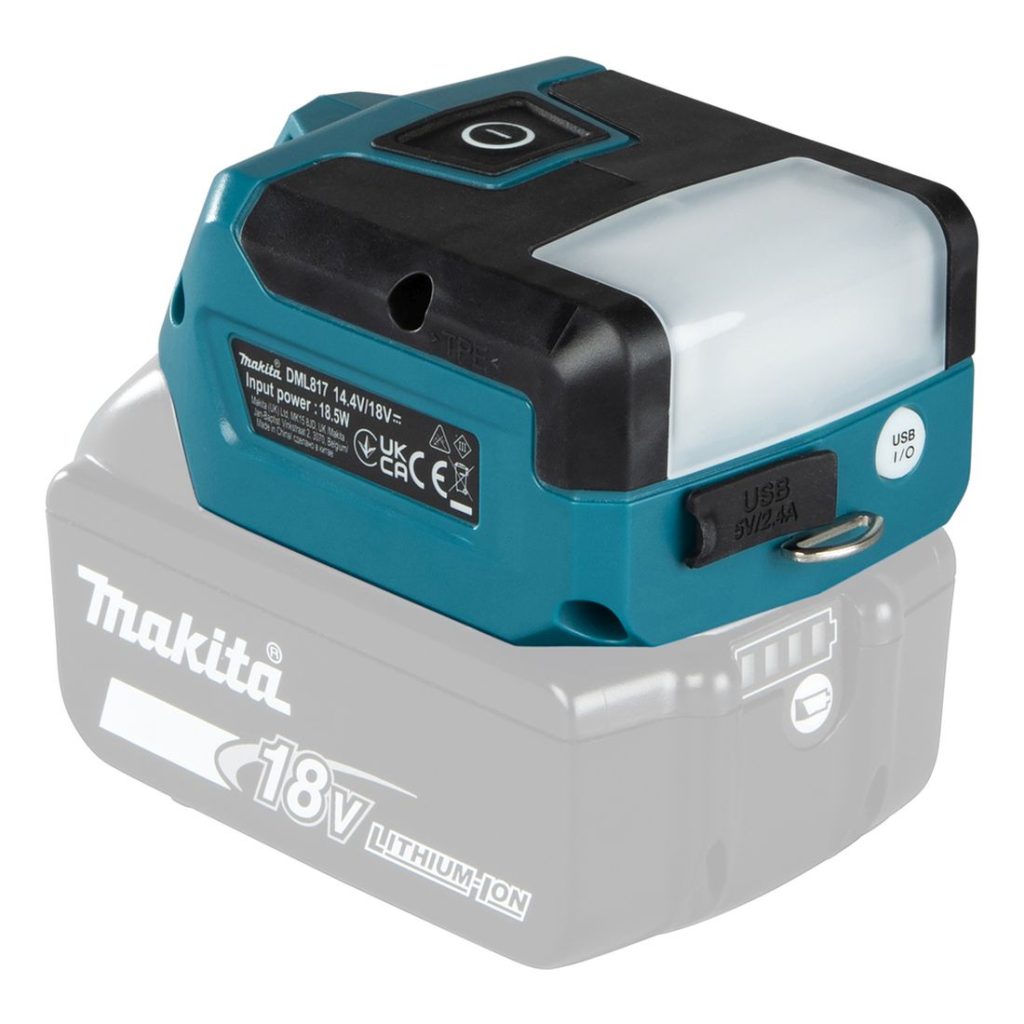 MAKITA LED-valaisin LXT. Kuvassa LED-valaisin LXT vasemmalta etuyläviistosta.