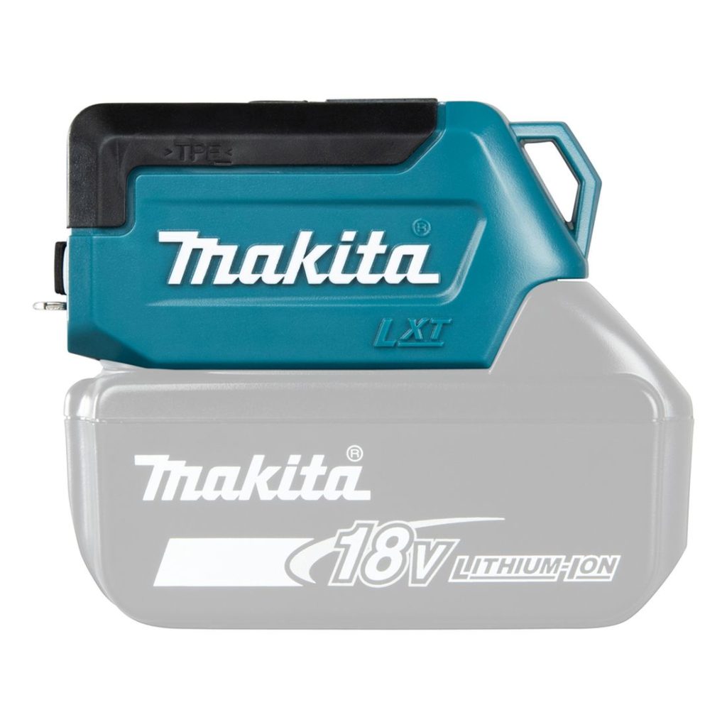 MAKITA LED-valaisin LXT. Kuvassa LED-valaisin LXT vasemmalta sivustapäin.