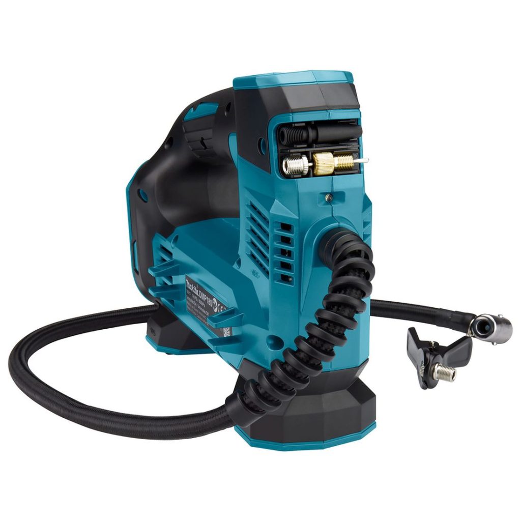 MAKITA Ilmapumppu LXT. Kuvassa Ilmapumppu LXT vasemmalta etuviistosta.