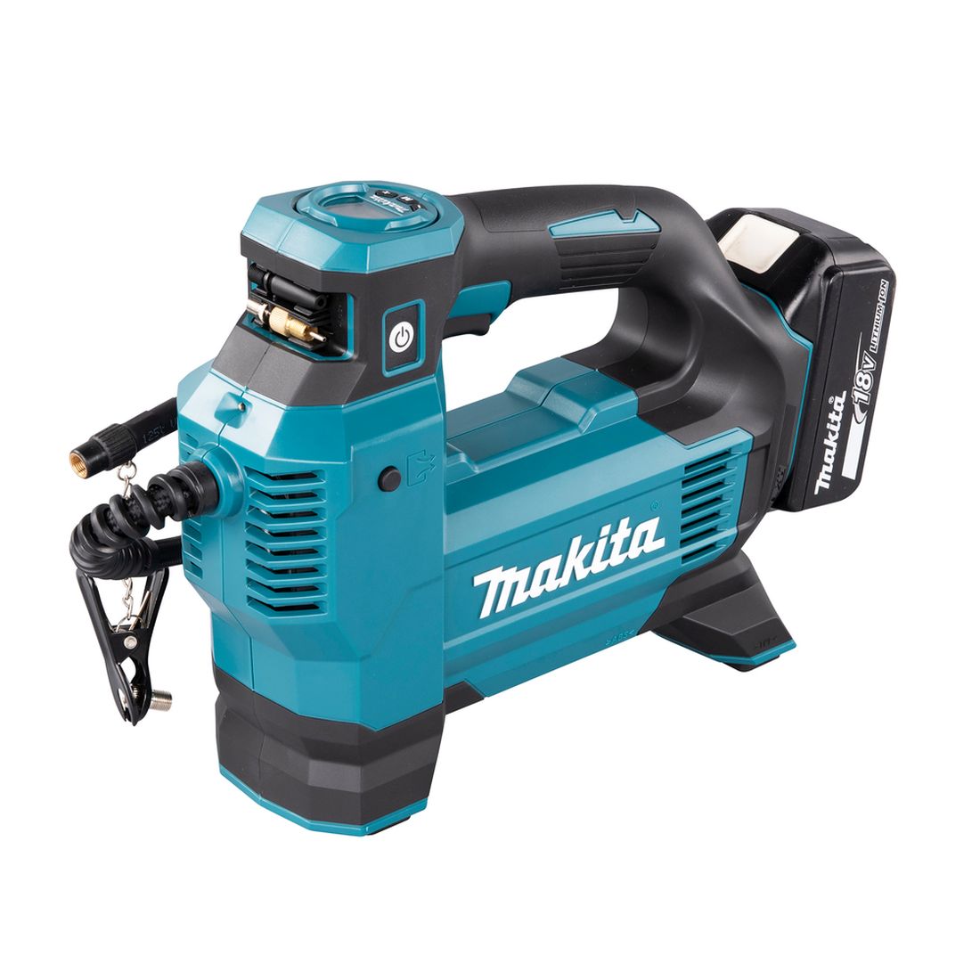 MAKITA Ilmapumppu LXT. Kuvassa Ilmapumppu LXT oikealta etuyläviistosta.