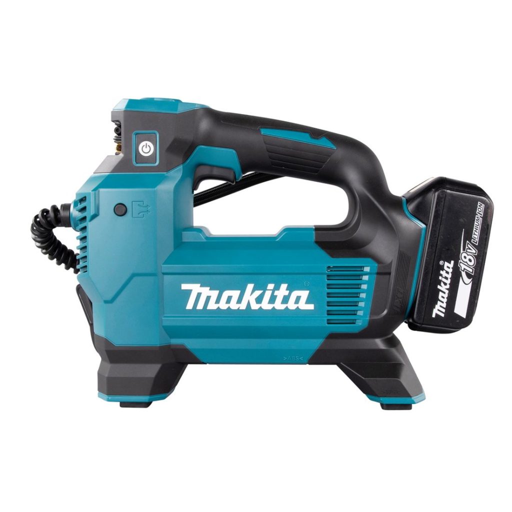 MAKITA Ilmapumppu LXT. Kuvassa Ilmapumppu LXT vasemmalta sivustapäin.