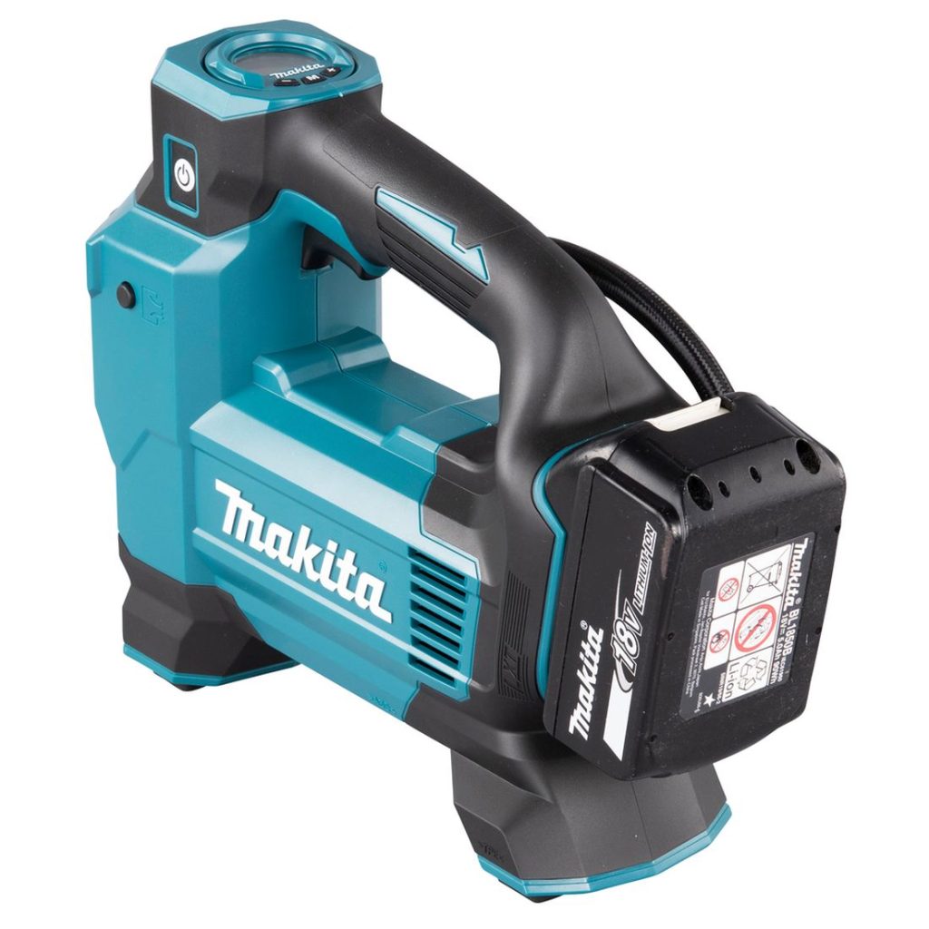 MAKITA Ilmapumppu LXT. Kuvassa Ilmapumppu LXT vasemmalta takayläviistosta.