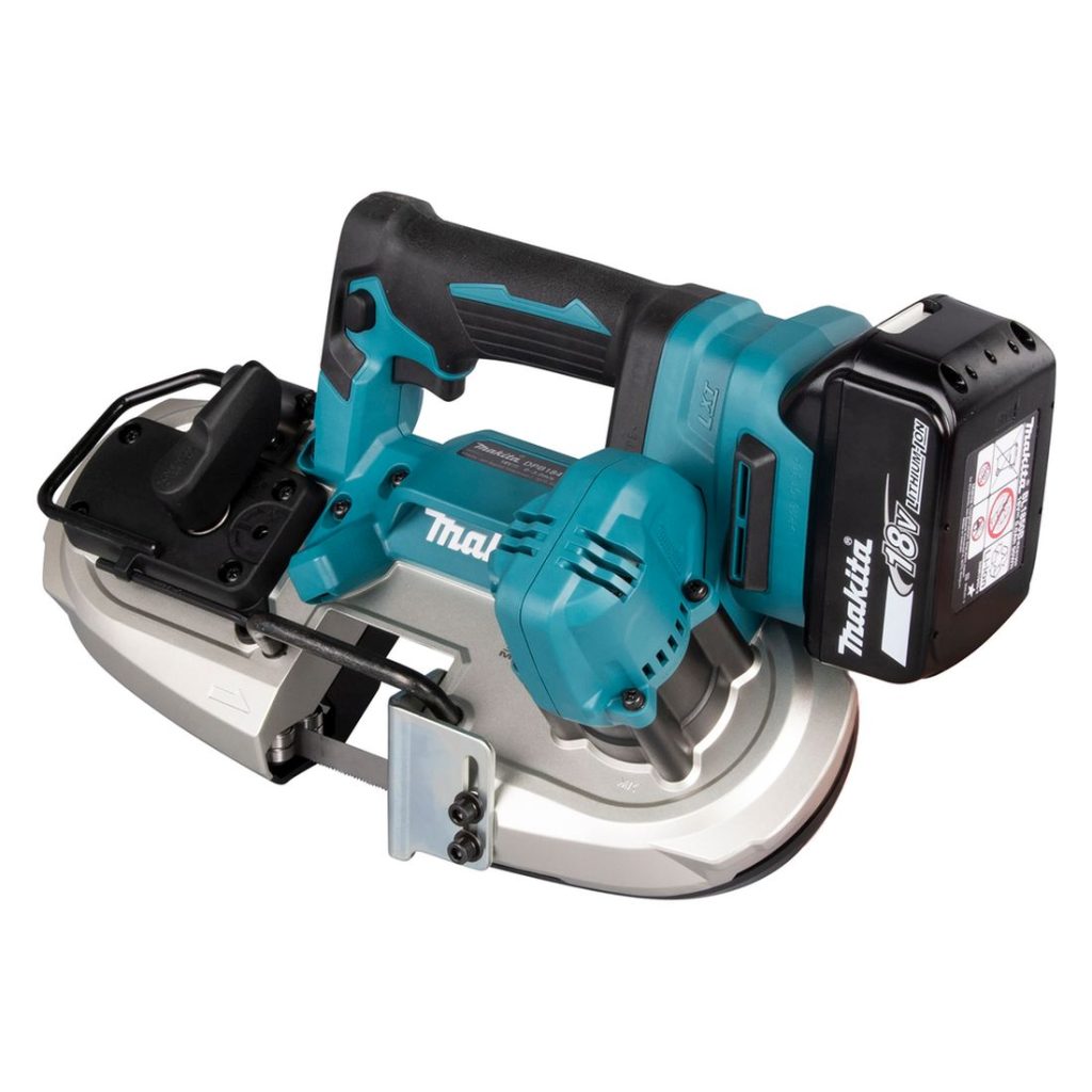 MAKITA Vannesaha LXT. Kuvassa Vannesaha LXT oikealta etuyläviistosta.