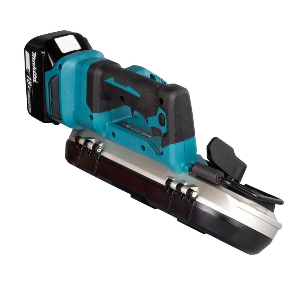 MAKITA Vannesaha LXT. Kuvassa Vannesaha LXT oikealta sivustapäin.