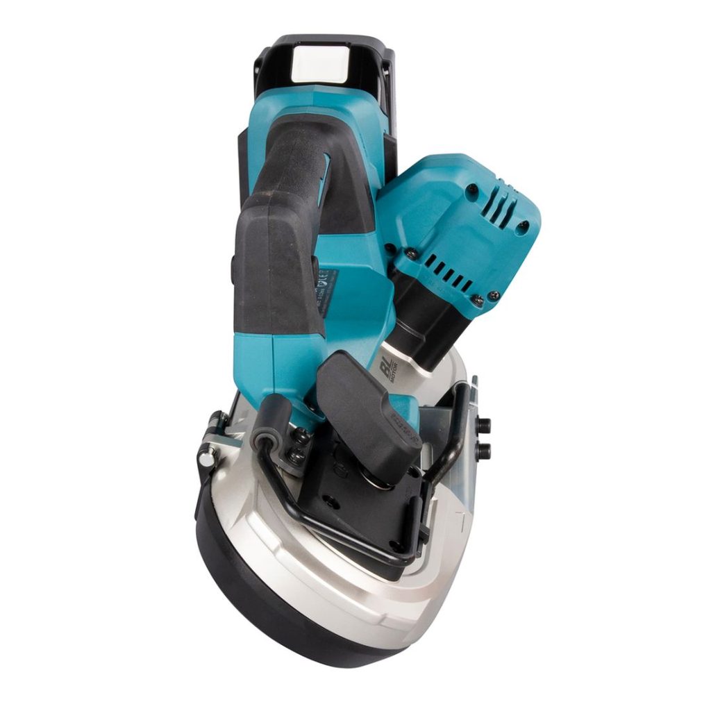 MAKITA Vannesaha LXT. Kuvassa Vannesaha LXT oikealta sivustapäin yläviistosta.