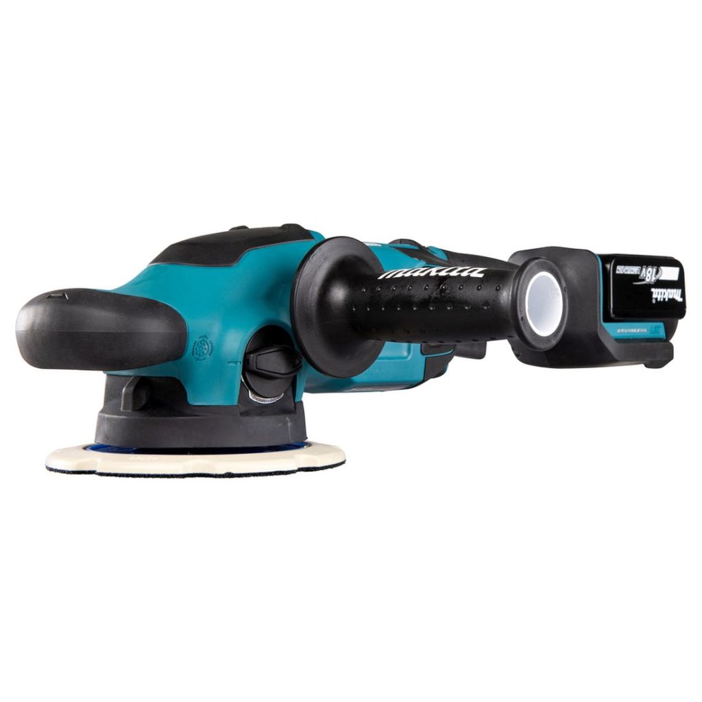 MAKITA Kiillotuskone LXT. Kuvassa Kiillotuskone LXT oikealta etuviistosta.