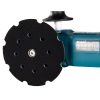 MAKITA Kiillotuskone LXT. Lähikuvassa Kiillotuskone LXT:n tarra-alusta.