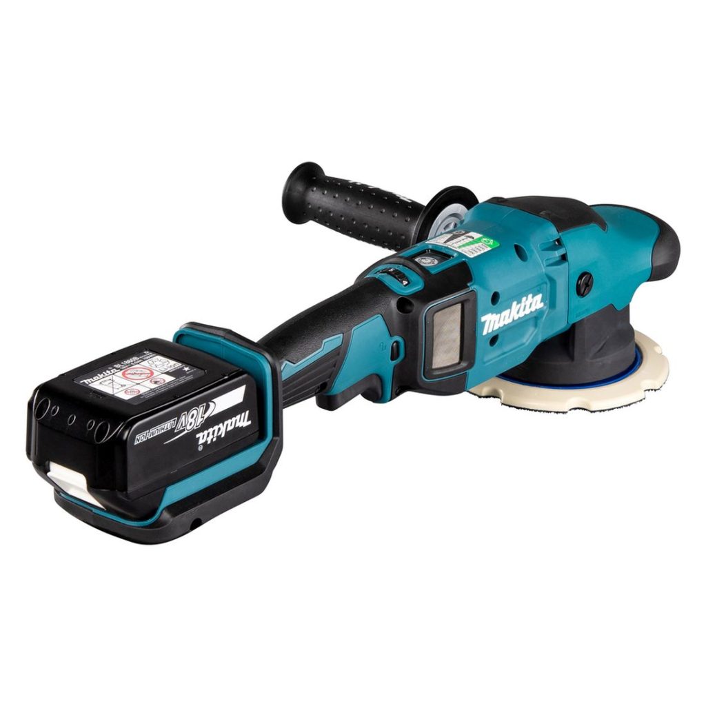 MAKITA Kiillotuskone LXT. Kuvassa Kiillotuskone LXT oikealta takayläviistosta.
