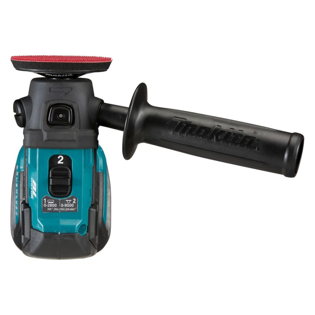 MAKITA Hioma-/kiillotuskone LXT. Kuvassa Hioma-/kiillotuskone LXT ylhäältäpäin.