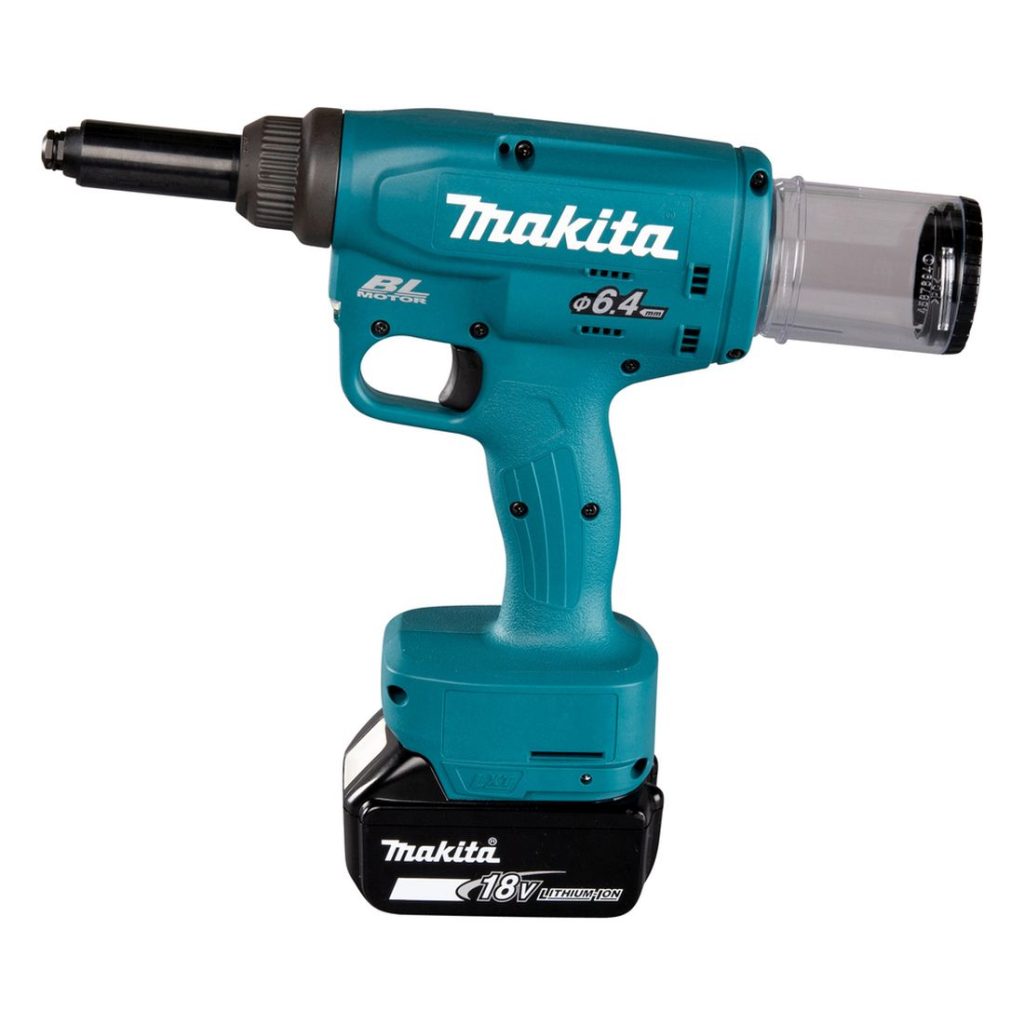 MAKITA Vetoniittikone LXT. Kuvassa Vetoniittikone LXT vasemmalta sivustapäin.