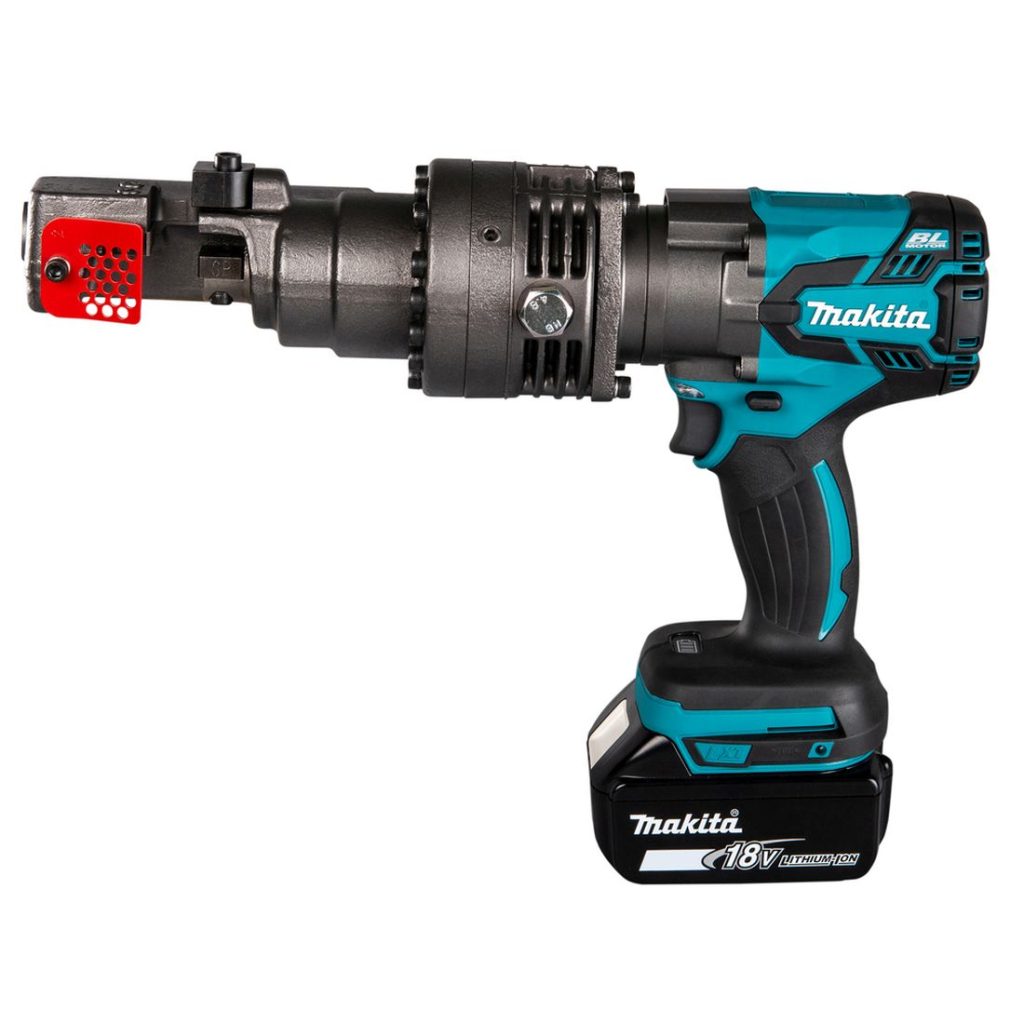 MAKITA Harjateräsleikkuri LXT. Kuvassa Harjateräsleikkuri LXT vasemmalta sivustapäin.