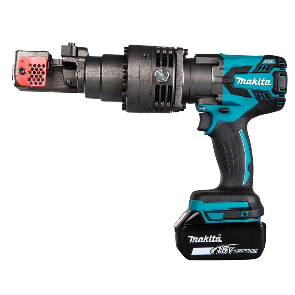 MAKITA Harjateräsleikkuri LXT. Kuvassa Harjateräsleikkuri LXT vasemmalta sivustapäin.