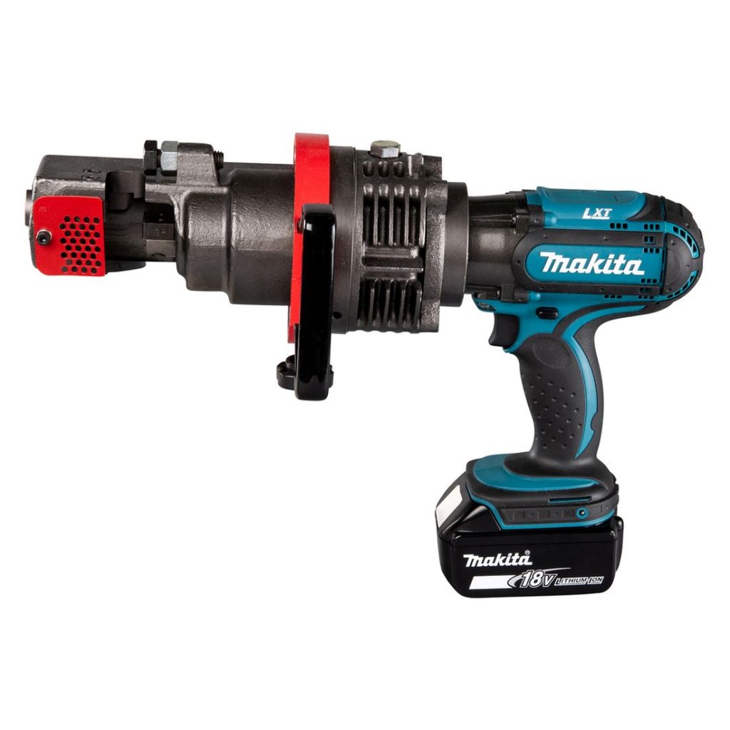 MAKITA Harjateräsleikkuri LXT. Kuvassa Harjateräsleikkuri LXT vasemmalta sivustapäin.