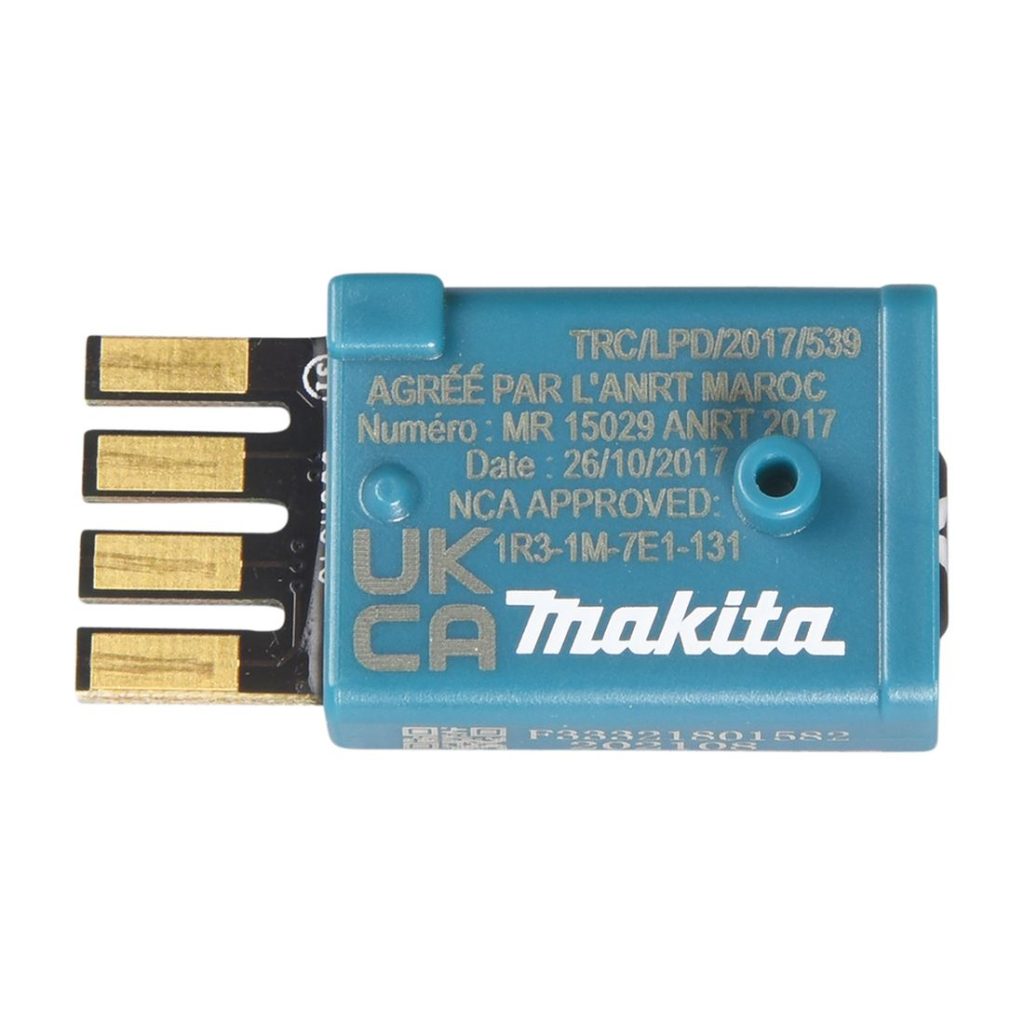 MAKITA Varsihiomakone LXT. Lähikuvassa Varsihiomakone LXT:n langaton adapteri.