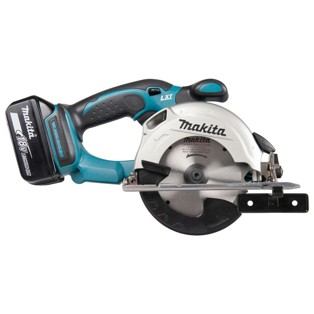 MAKITA Pyörösaha LXT. Kuvassa Pyörösaha LXT oikealta sivustapäin.