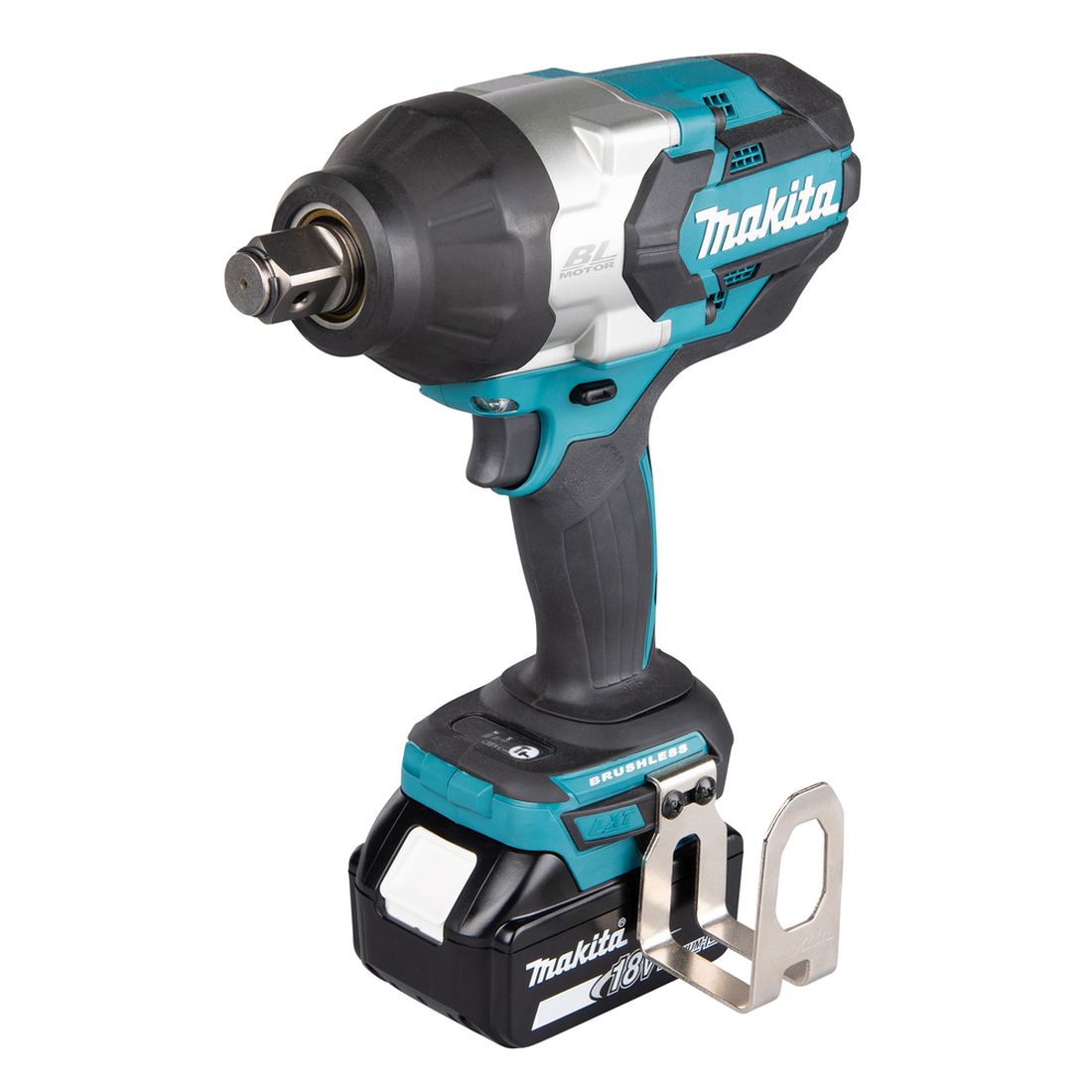 MAKITA Iskevä mutterinväännin LXT. Kuvassa Iskevä mutterinväännin LXT oikealta etuyläviistosta.