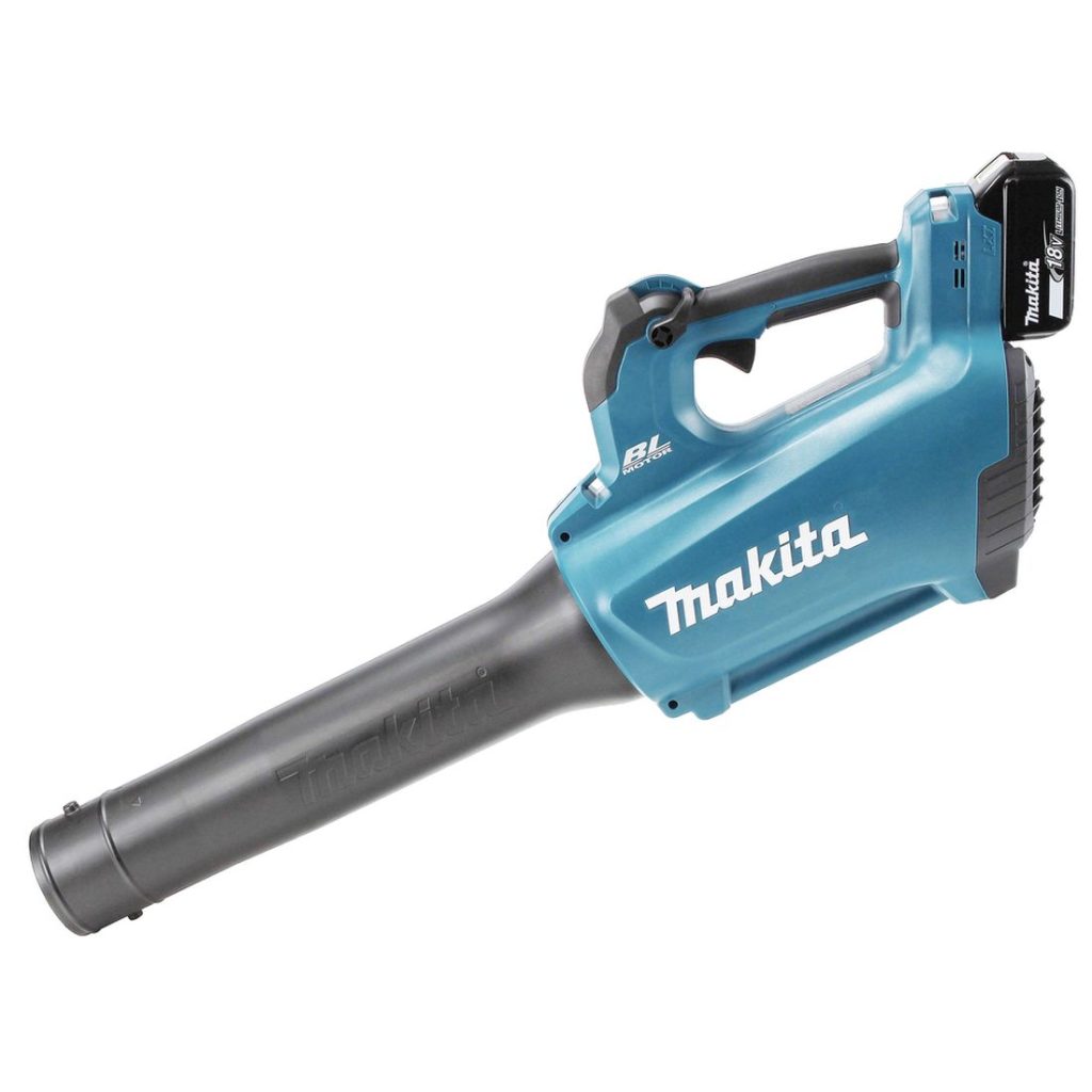 MAKITA Puhallin LXT. Kuvassa Puhallin LXT vasemmalta sivustapäin.
