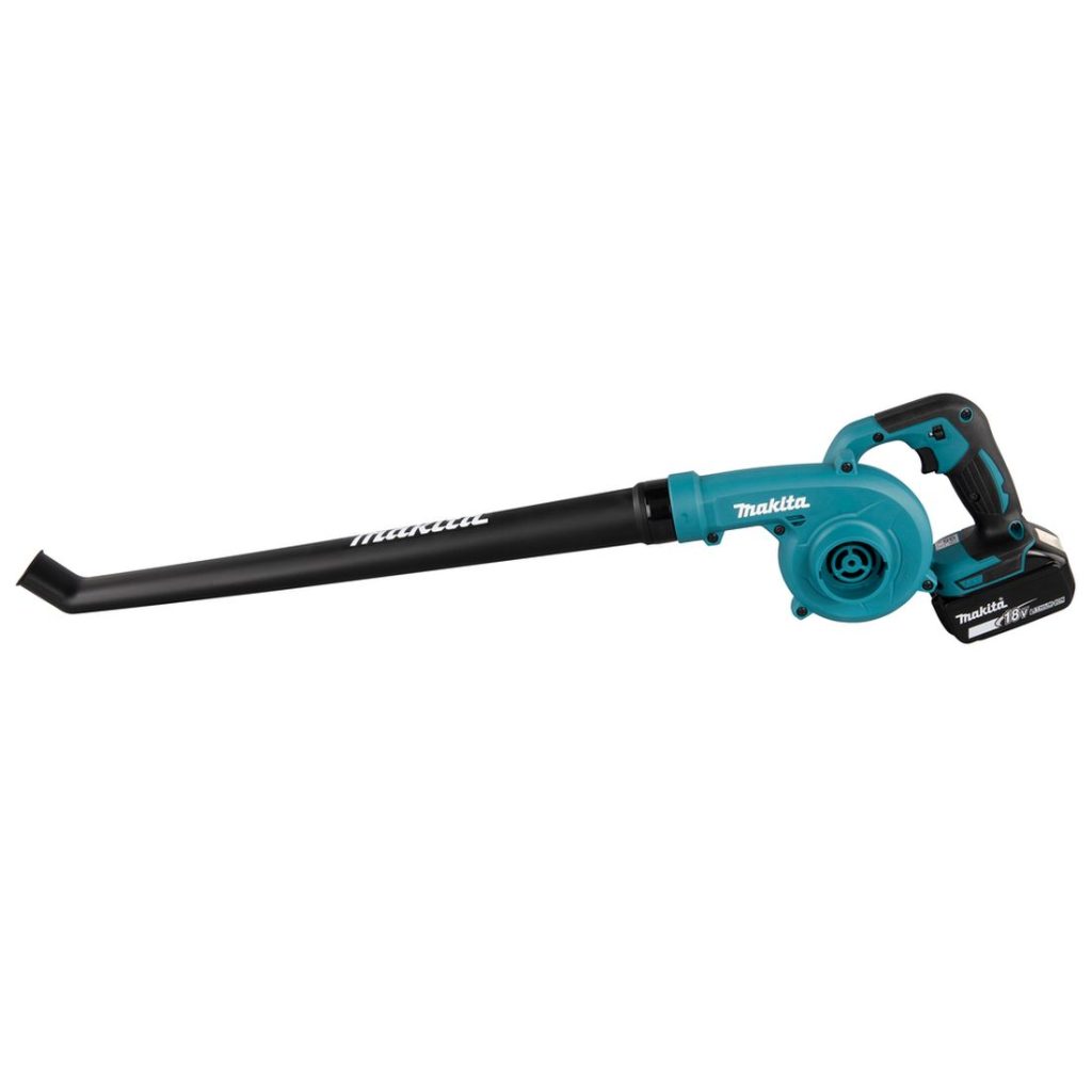 MAKITA Puhallin LXT. Kuvassa Puhallin LXT vasemmalta sivustapäin.