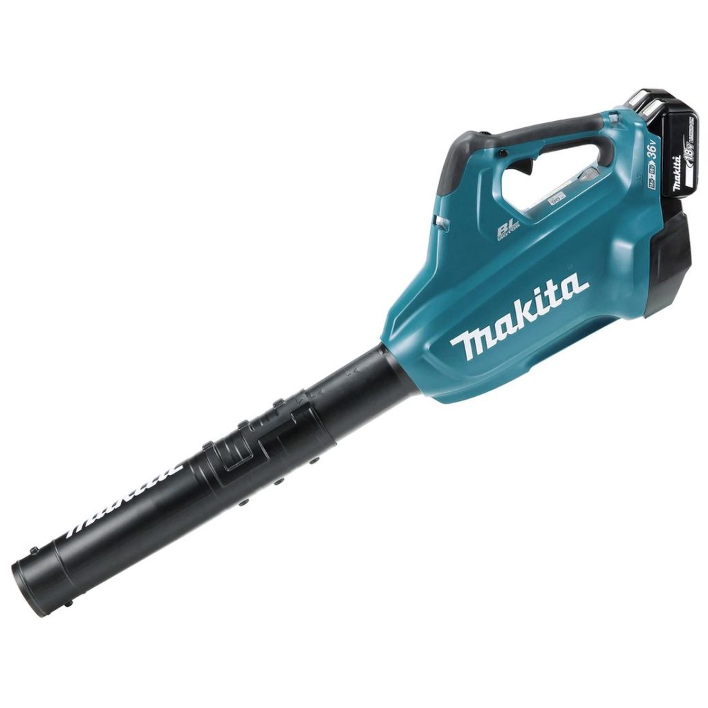MAKITA Puhallin LXT. Kuvassa Puhallin LXT vasemmalta sivustapäin.