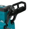 MAKITA Ketjusaha LXT. Lähikuvassa Ketjusaha LXT:n takapotkusuojus.
