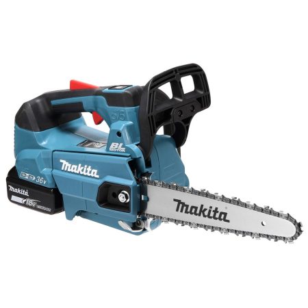 MAKITA Ketjusaha LXT. Kuvassa Ketjusaha LXT vasemmalta etuyläviistosta.