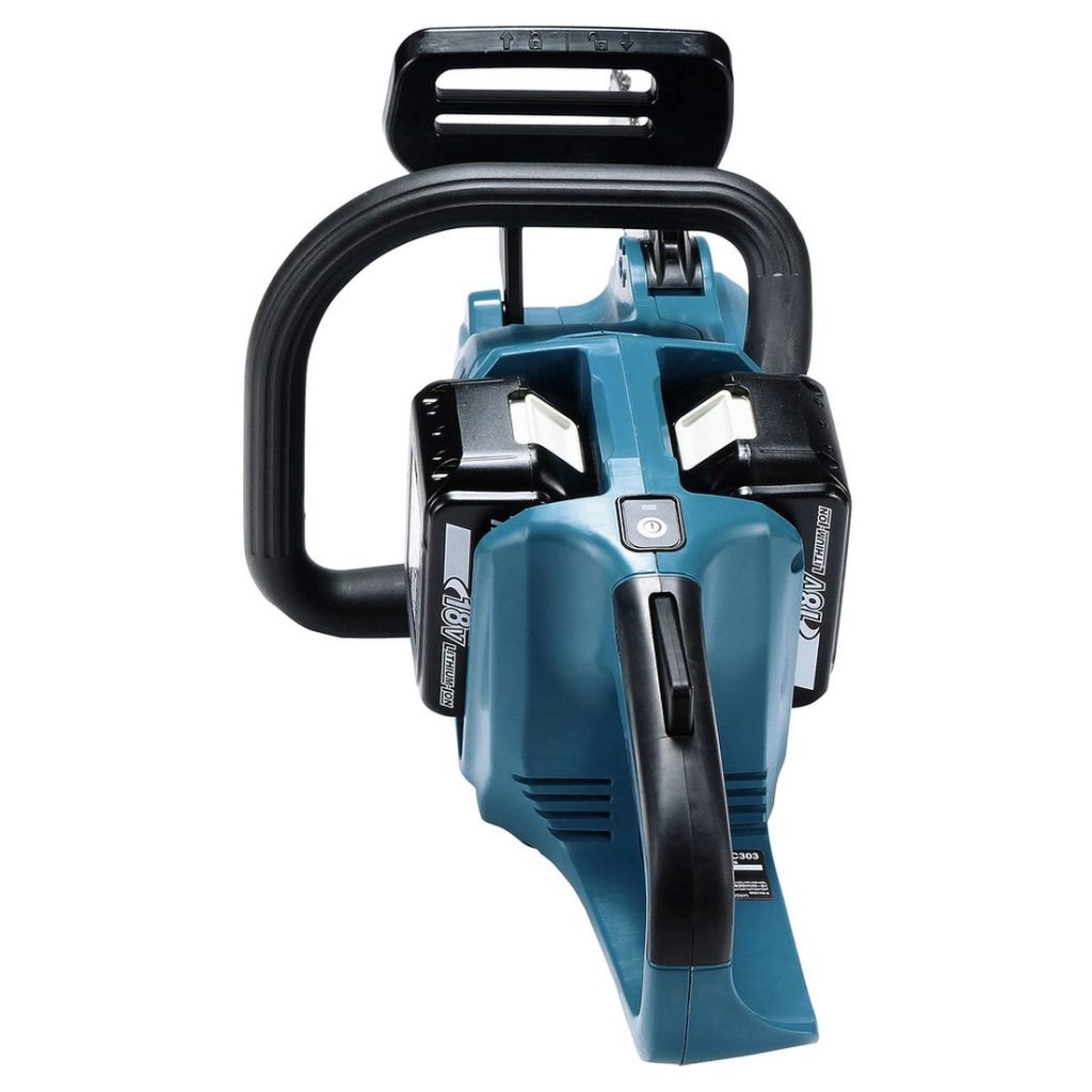 MAKITA Ketjusaha LXT. Kuvassa Ketjusaha LXT takaapäin.