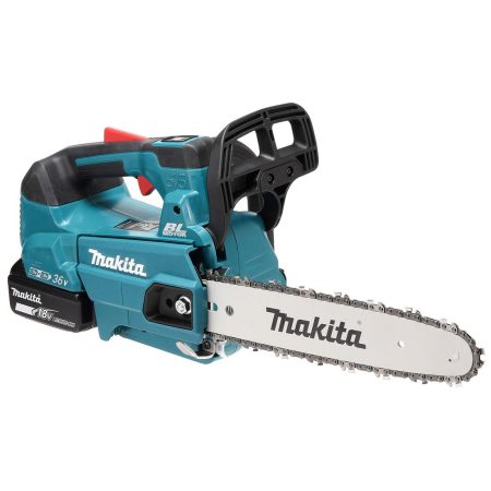 MAKITA Ketjusaha LXT. Kuvassa Ketjusaha LXT vasemmalta etuyläviistosta.