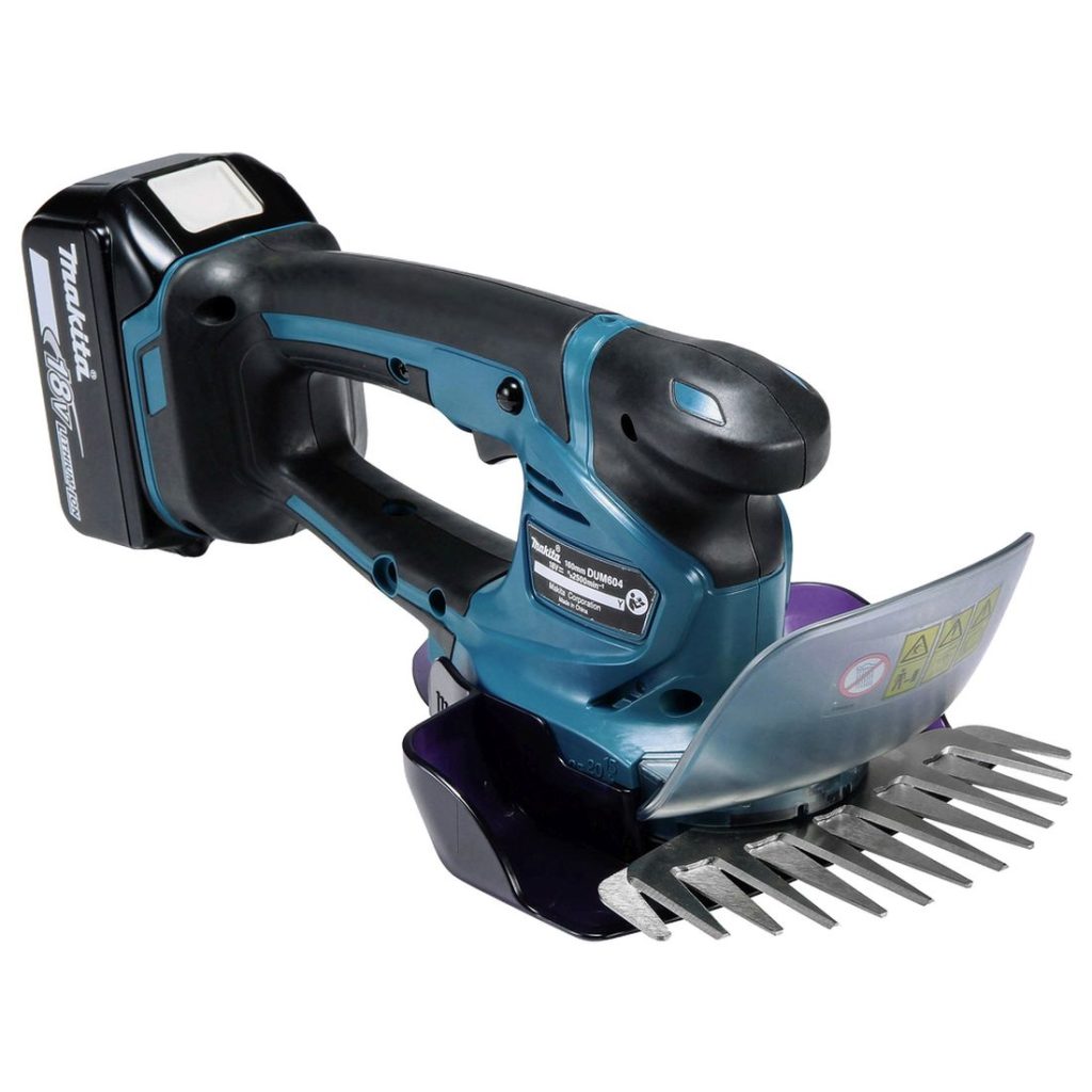 MAKITA Nurmikon viimeistelijä LXT. Kuvassa Nurmikon viimeistelijä LXT vasemmalta etuyläviistosta.