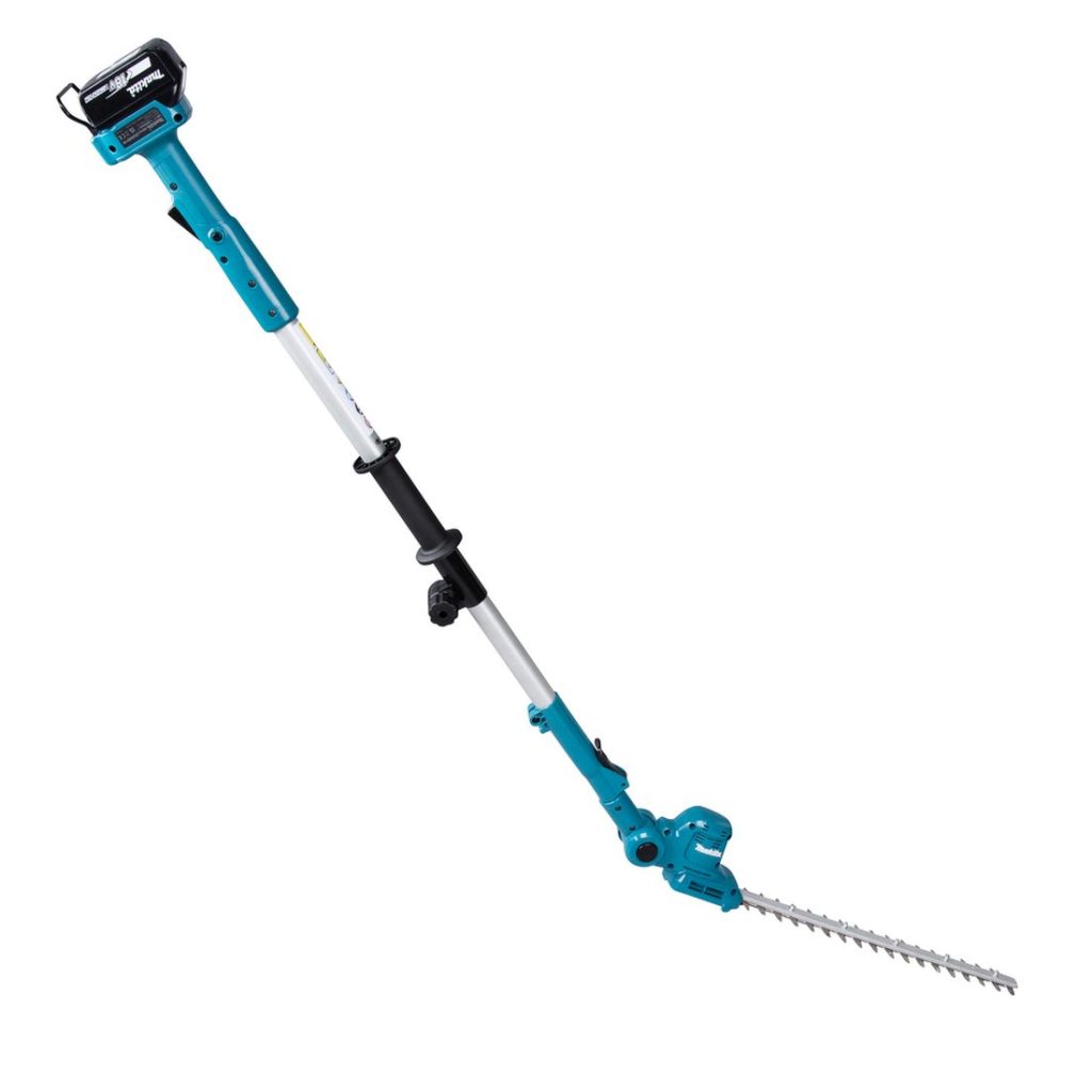 MAKITA Pensasleikkuri LXT. Kuvassa Pensasleikkuri LXT oikealta sivustapäin.