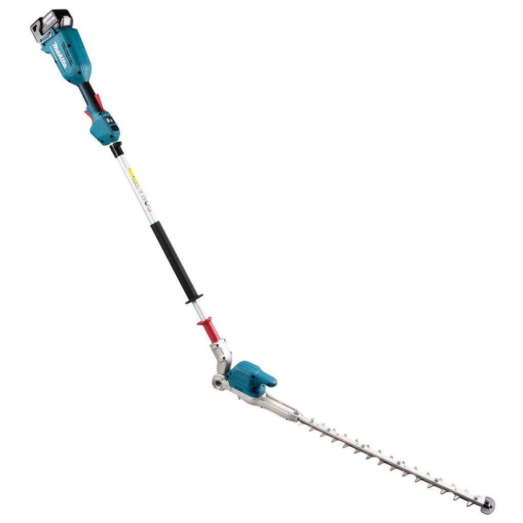 MAKITA Pensasleikkuri LXT. Kuvassa Pensasleikkuri LXT oikealta sivustapäin.
