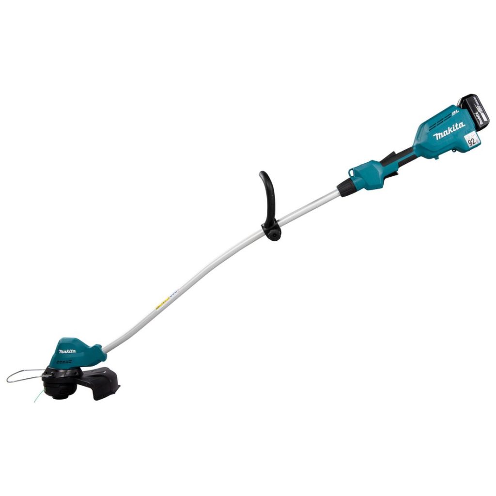 MAKITA Ruohotrimmeri LXT. Kuvassa Ruohotrimmeri LXT vasemmalta sivustapäin.