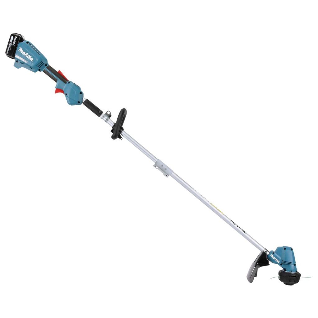 MAKITA Ruohotrimmeri LXT. Kuvassa Ruohotrimmeri LXT oikealta sivustapäin.
