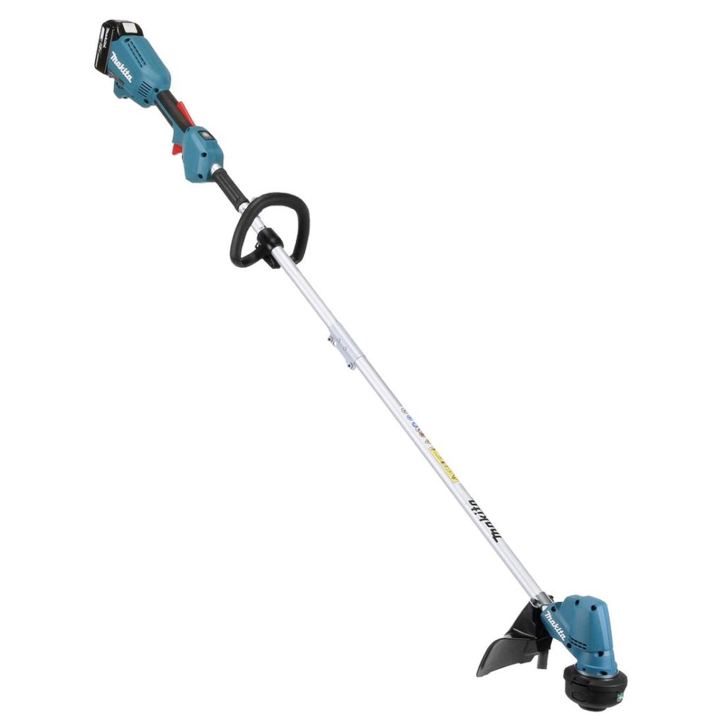 MAKITA Ruohotrimmeri LXT. Kuvassa Ruohotrimmeri LXT vasemmalta etuyläviistosta.