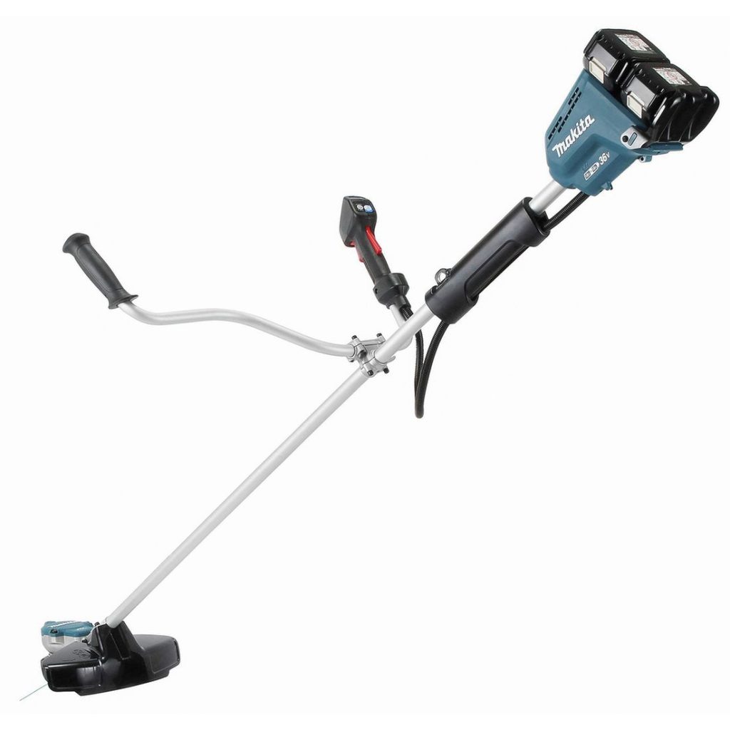 MAKITA Ruohoraivuri LXT. Kuvassa Ruohoraivuri LXT vasemmalta takayläviistosta.