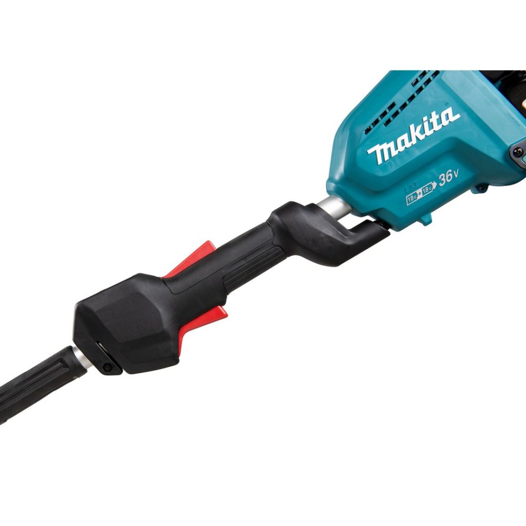 MAKITA Siimaleikkuri LXT. Lähikuvassa Siimaleikkuri LXT:n kädensija.