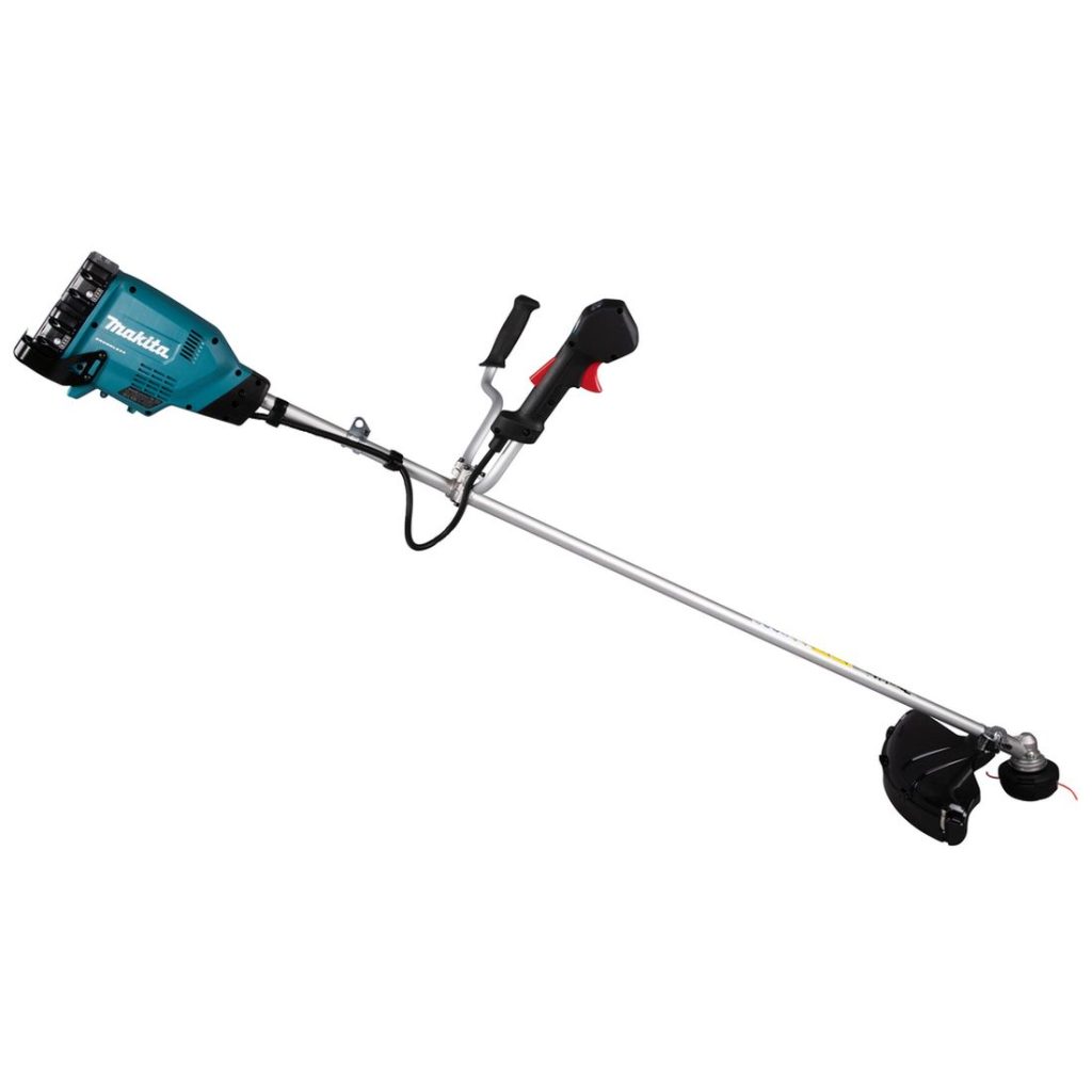 MAKITA Ruohoraivuri LXT. Kuvassa Ruohoraivuri LXT oikealta sivustapäin.
